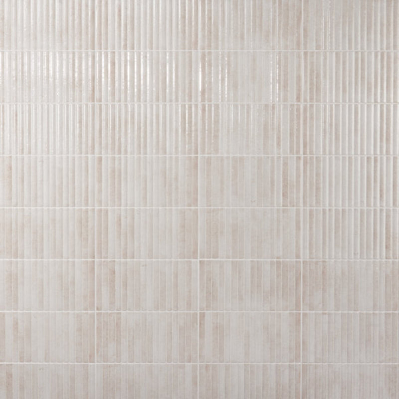 Curve Fluted 6X12 3D Glossy Ceramic Tile, White