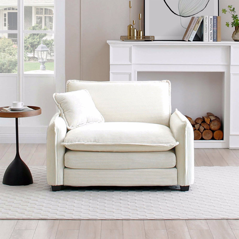 Comfortable Single Deep Seat Sofa With One Pillow