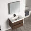 Meuble-lavabo flottant 30 po avec lavabo - Armoire murale tout en bois avec tiroirs à fermeture en douceur, conception à dossier ouvert et plateau en acrylique durable-1504639488