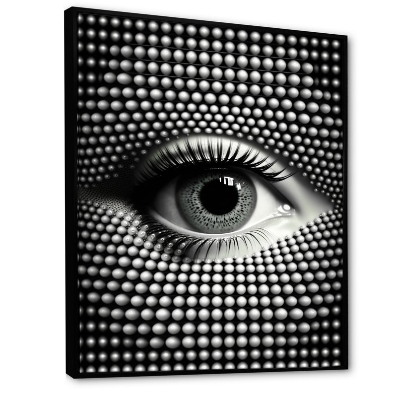 " Monochrome Eye I " Color Photography Print, 44" H x 34" W x 1.5" D, Black Floater Framed