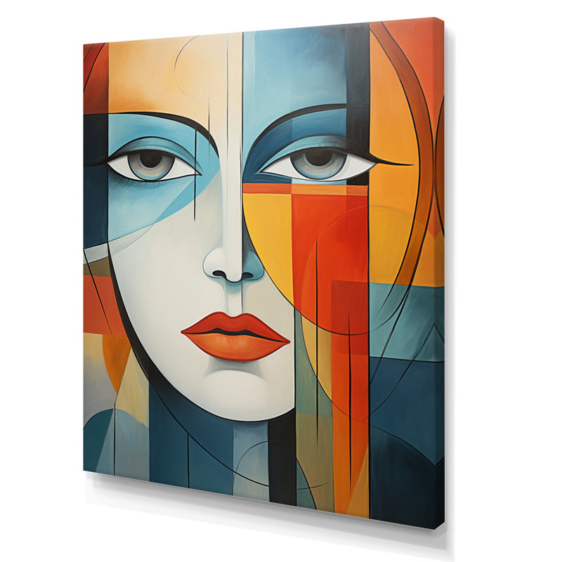 «Ionela Cubism», portrait géométrique - impression, H 40 po x l 30 po x P 1,5 po, Toile tendue