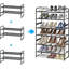 Range-chaussures en métal empilable à 2 niveaux avec tablettes réglables pour un rangement et un rangement des chaussures efficaces