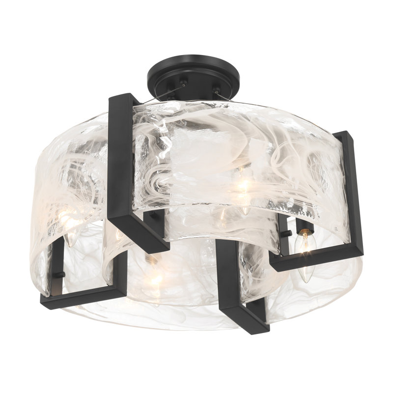 Orren Ellis Mersadies - 4 Light Semi Flush In Coal Finish