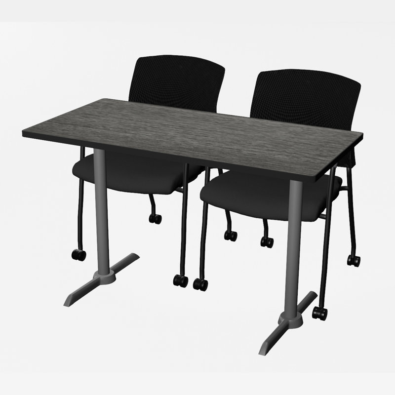 Base et table de formation Cain, H 29 po x L 48 po x l 24 po, Gris intense, Gris lune