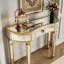 Console de 47 po avec miroir en demi-lune et miroir en verre cannelé-1810077306