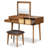 Tusarora Flip-Top Mirror Wood Makeup Vanity Set-609386735