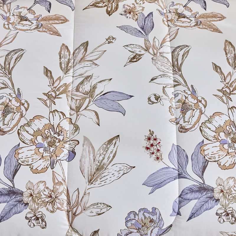 Queen Floral Microfiber Reversible Bed in a Bag Set