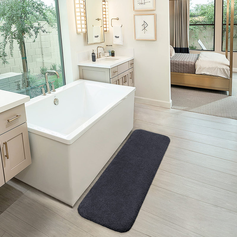 Non-Slip Extra Large Rectangle Bath Rug, Black