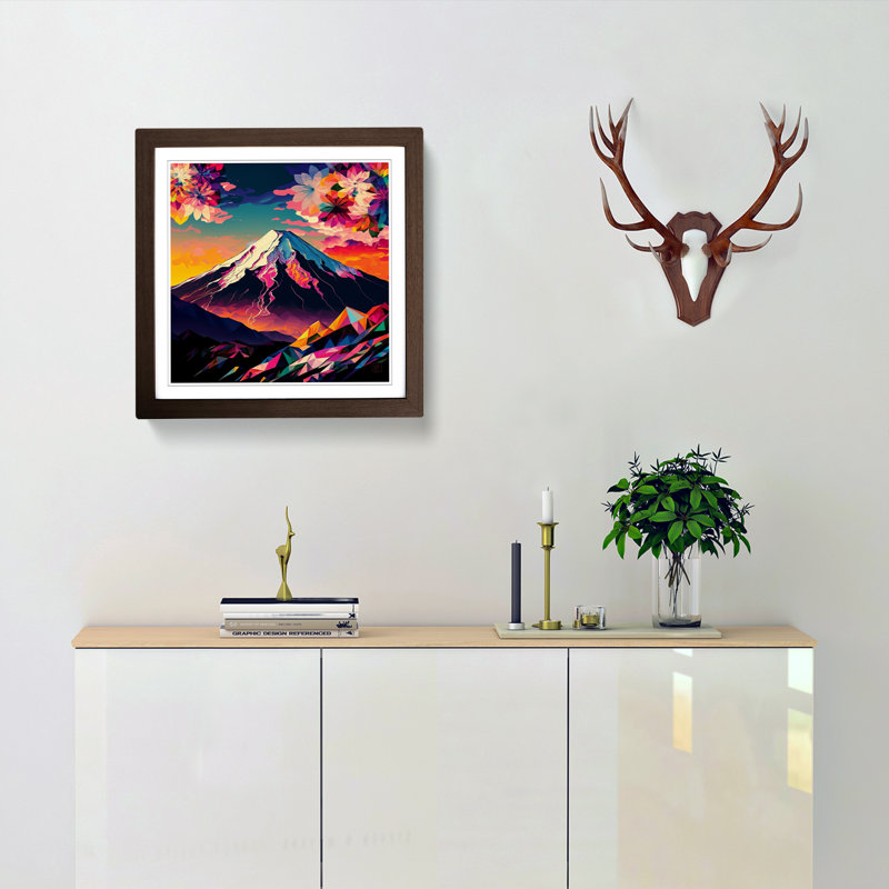 Mount Fuji Fauvism - Framed Print, Walnut