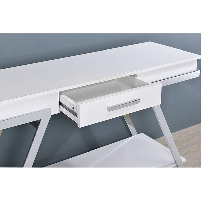 Contemporary Style 1Pc Sofa Table High Gloss Finish Chrome Frame Console Table Gorgeous Living Room Furniture
