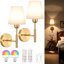 Ensemble de deux appliques murales rechargeables sans fil à piles avec télécommande, avec 5 ampoules à intensité variable détachables-522399104-522876320