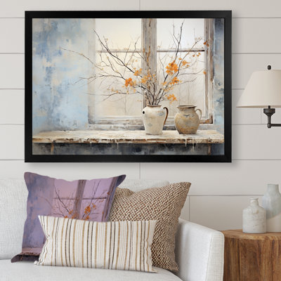 Cottage en hiver fenêtre charme II - fenêtres de ferme art mural