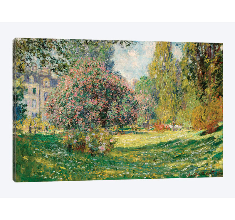 «Landscape - The Parc Monceau» par Claude Monet, reproduction d'art graphique sur toile tendue, H 8 po x l 12 po x P 0,75 po