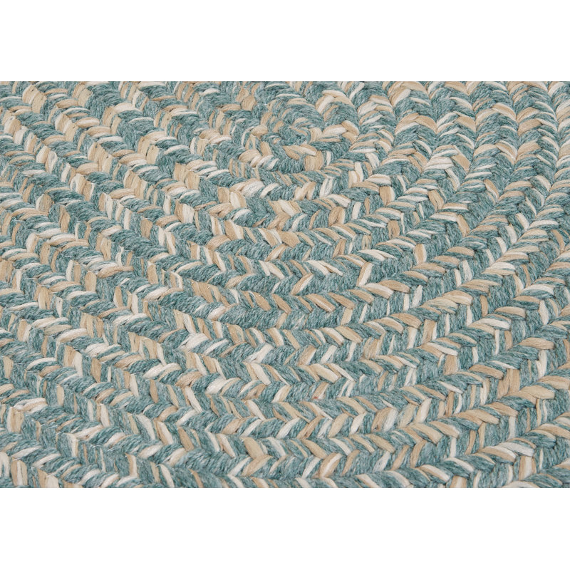 Tapis réversible en mélange de laine Bristow - bleu sarcelle, Rond 4 pi