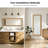 Rexford  Natural Wood Rattan Mirror Farmhouse Wall Decoration-730904681