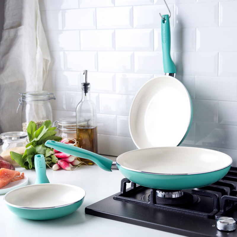 GreenPan Rio Healthy Ceramic Nonstick 7" 9.5" and 11" Frying Pan Skillet Set