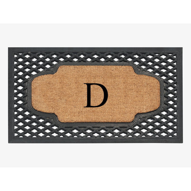 Tapis de porte d'extérieur antidérapant naturel 23 pi x 38 po à motif de coco naturel Alha, D