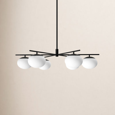 6 - Light Dimmable Sputnik Modern Linear Chandelier