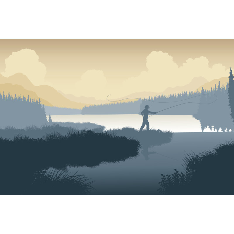 Wilderness Angler by AdrianHillman - Wrapped Canvas Print, 30cm H x 46cm W