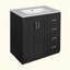 Ensemble de meuble-lavabo 30 po avec lavabo en céramique, armoire de rangement en bois massif, ensemble de meuble-lavabo autoportant avec 3 tiroirs et portes à fermeture douce-784091400