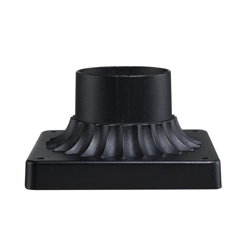 Pier Mount Base,  Aluminum Outdoor Post Light Base, 3 Inch Hole, Black Finish, 1 Pack