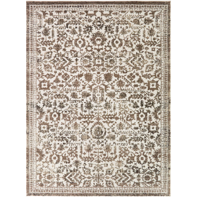 Marta Brown/Beige Transitional Southwestern Area Rug, 5'3" x 7'