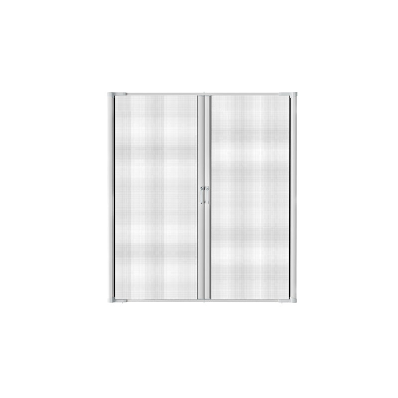 Porte moustiquaire double rétractable en aluminium blanc 72 po x 80 po, H 72 po x l 80 po, White