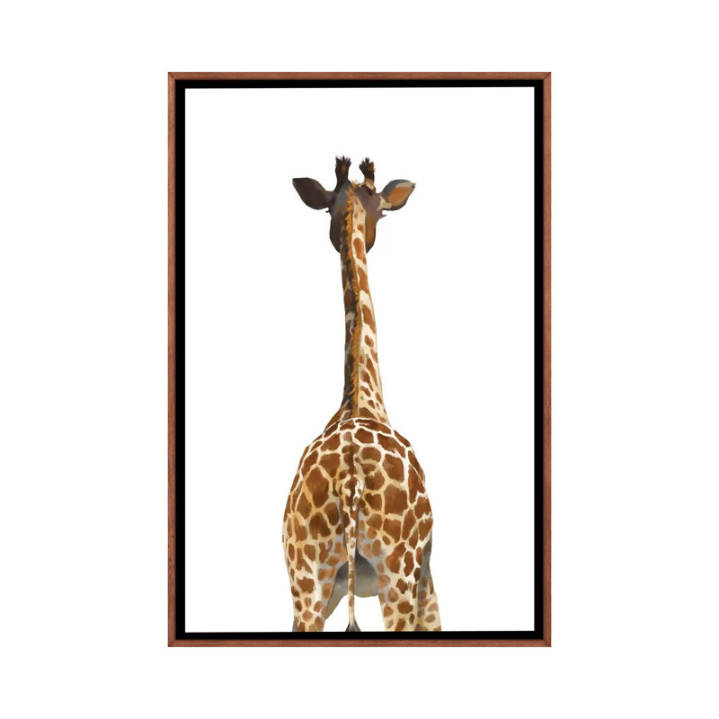 Art girafe bout à bout, Toile avec cadre en bois classique, H 48 po x l 32 po x P 1,5 po