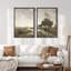 Tranquille au bord de la rivière, paysage, pastorale traditionnelle, nature, illustrations, décor-101752053-101752054