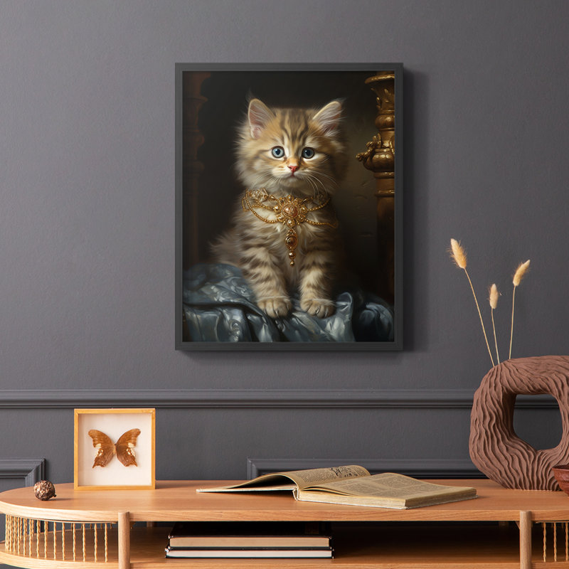 ANIMALS Series CXCVII - reproduction encadrée de qualité supérieure - prête à être accrochée - aucun clou requis, Noir