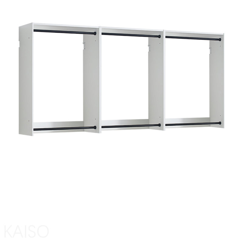 White Wall Mounted Wood Closet System, White
