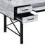 Antique White And Black 5-Drawer Computer Desk
