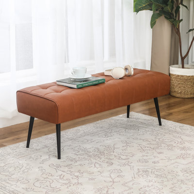 Keimaya Faux Leather Upholstered Bench