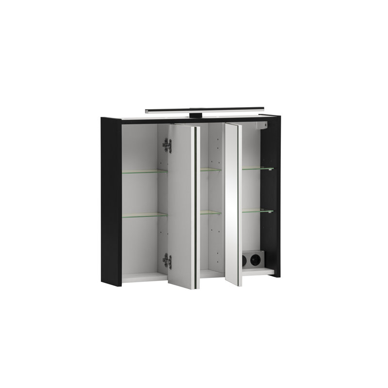 Bentzion 65mm W 62.7mm H Wall Mounted Required Medicine Cabinet Mirror 6 Adjustable