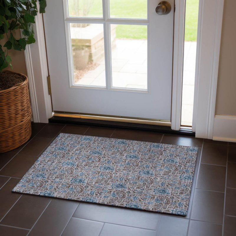 Tapis intérieur / extérieur Fentress avec envers antidérapant, Rectangle 1 pi 8 po x 2 pi 6 po