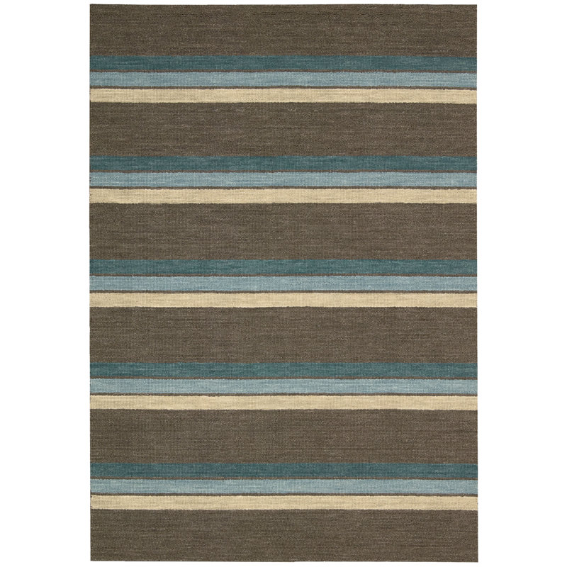 Manford Hand-Woven Wool Brown Area Rug, Rectangle 3'6" x 5'6"
