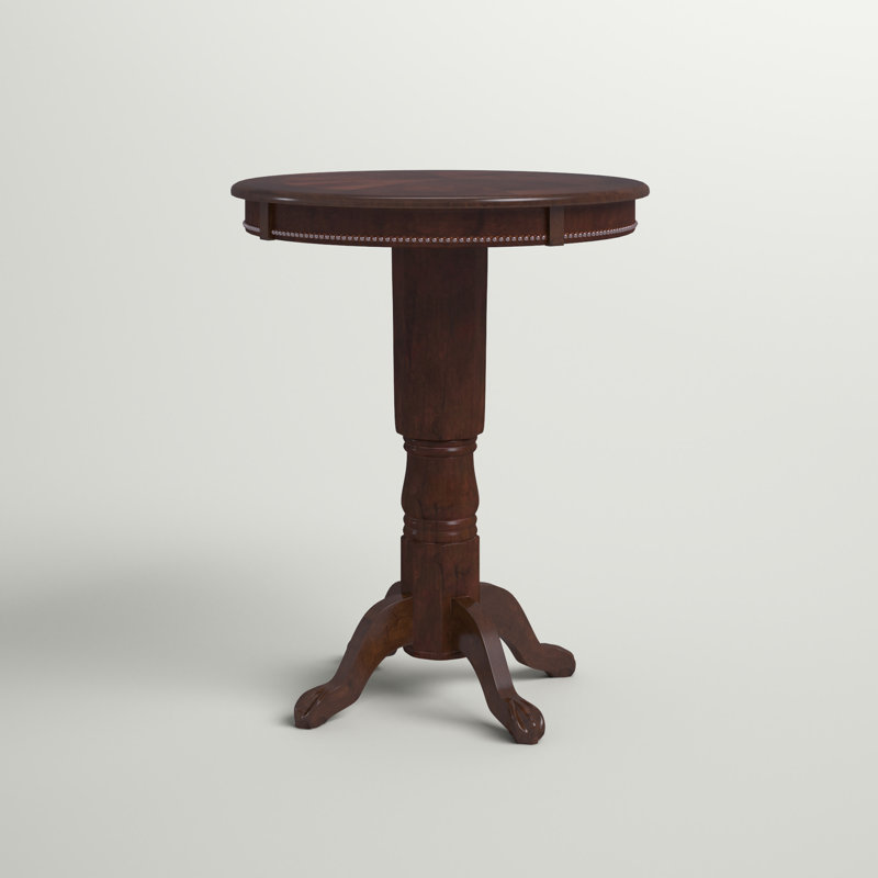Adelaida 30.25" L Round Solid Wood Table, Cappuccino
