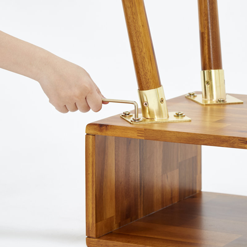 Table de chevet avec rangement Midney, Caramel