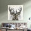 Toile imprimée: art mural abstrait en verre cerf - décor de maison de campagne élégante, 1P or encadré