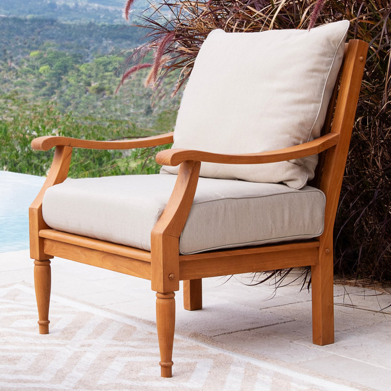Livingston 2-Person Teak Outdoor Seating Group With Cushions