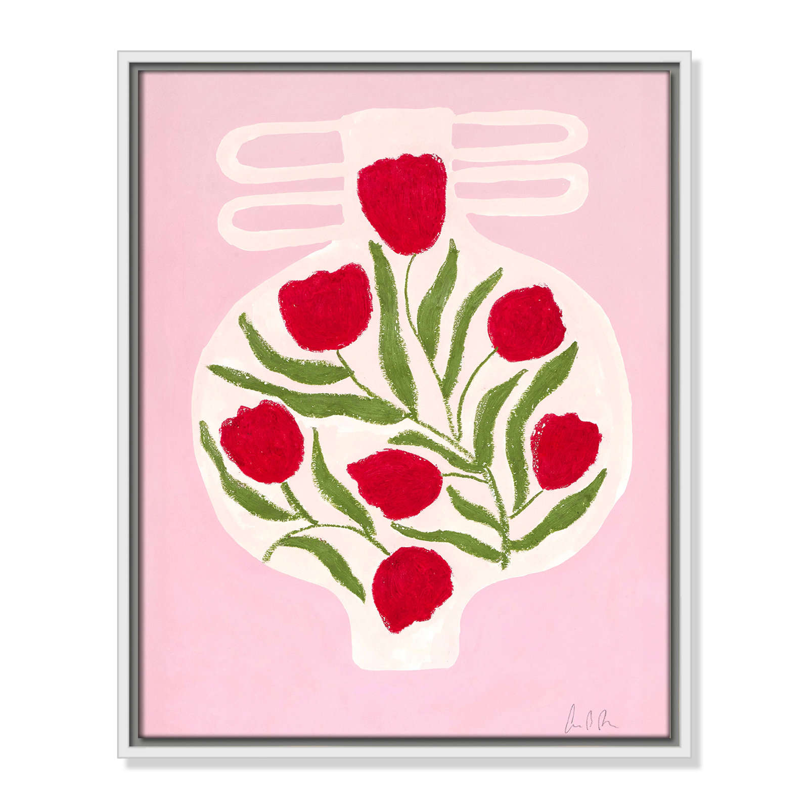 Vase No. 02 Print by Camilla Bergqvist, 21.5" H x 17.5" W, White