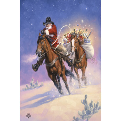 Santa's Big Ride by Jack Sorenson - Wrapped Canvas Print