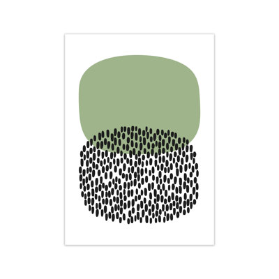 Green And Black Abstract Original - Print