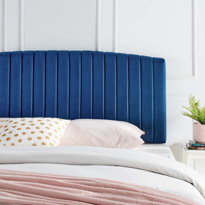 Rebecca Performance Velvet Headboard, Navy, King/California King