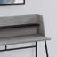 Bureau d'ordinateur, bureau personnel, ordinateur portable, tablettes de rangement, L 48 po, travail, stratifié gris, métal noir, contemporain, moderne-586158562