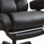 Chaise de bureau inclinable en cuir avec repose-pieds, soutien lombaire gonflable et appui-tête réglable