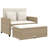Ophelia & Co. Patio Sofa With Cushions 2-Seater Beige Poly Rattan