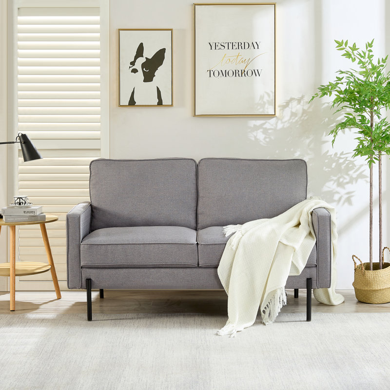 Causeuse Arban, 100 % lin gris clair