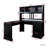 Home Office Computer Desk With Black Antiqued , 2 Open Shelf, 2 Large Drawers, Sufficient Storage, Scratch- Look,-48422530