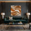 Abstrait art fluide sur toile brune 17-479927714